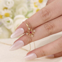 wholesale S925 sterling silver full-body French vintage snowflake necklace for women, elegant and with hollow-out craftsmanship collarbone chain-BX0471-Gold>925 Silver