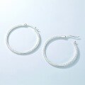 wholesale S925 Sterling Silver New Minimalist Fashion Large Hoop Circle Earrings with Hammered Texture, Women's Cold Style, Cross-Border Supply-0-4