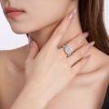 925 Silver Exaggerated Two-Layer Pear-Shaped Moissanite Fashion Drop Ring Customization-0-2