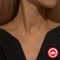 wholesale S925 Sterling Silver Simple Pearl Bow Layering Choker Necklace,。-0-2