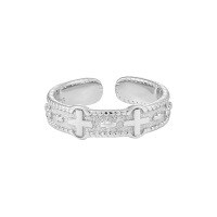 wholesale S925 Sterling Silver New, Niche, Original, and Unique Cross-Engraved Ins Trendy Premium Ring for Women-JF1127【No. 15/Adjustable】 Adjustable opening