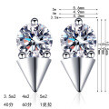 S925 Sterling Silver Moissanite Triangular Stud Earrings, Simple and Versatile for Daily Wear-0-3