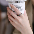 wholesale S925 Sterling Silver Fashion Geometric Hollow-Out Ring INS Korean Japanese Style Versatile Minimalist Index Finger Ring for Women-0-3