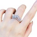 wholesale 925 Sterling Silver TikTok Hit Wheat Ring Marquise Crown V-Shape Diamond Stacking Ring Wedding Ring Wholesale-0-4