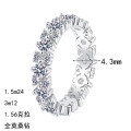 S925 Silver Full Moissanite Women's Ring, Hollow Design, Elegant and Simple-0-3
