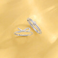 wholesale S925 Sterling Silver Knot Couple Rings Open-Ended Matching Set Minimalist High-End 520 Valentine's Day Gift-0-3