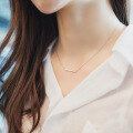 wholesale S925 silver simple short style women's necklace, sweet and fashionable smooth surface accessory D0399-0-1