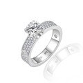 S925 Silver 18k Gold Plated 1ct Moissanite French Engagement Ring-0-3