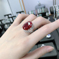 wholesale 18K Gold Jewelry New Arrival Rich Lady's Happy Luxury Pigeon Blood Red Ruby Ring 13*18mm Live Streaming Fashion Hot Style-0-3