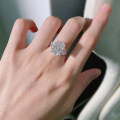 wholesale S925 Silver European & American New Style 9*13 White G Color High Carbon Diamond Cocktail Ring for Women, Perfect for Everyday Wear-0-3
