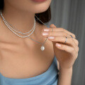 wholesale 925 Sterling Silver Freshwater Pearl Pendant Necklace, Ins Style Light Luxury High-End Feel for Women-0-3