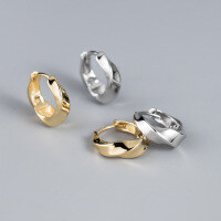 wholesale S925 Sterling Silver Nalan Twist Smooth Ear Backs European and American Fashion Geometric Personality Earrings for Women M01757-S925 silver pair silver 925 silver