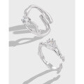 wholesale S925 Sterling Silver 1080 Small Niche Personality Matching Rings for Women, Ethereal and Luxe Advanced Hollow-Out Diamond-Inlaid Design-0-1