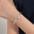 wholesale 925 Sterling Silver Minimalist Heavy Work Bell Bracelet for Women, Korean New Style, Trendy, Unique, Niche Design Bangle-0-2