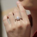 Sterling Silver Moissanite Square Ring, Luxury Minimalist Wholesale Jewelry-0-1