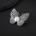 wholesale S925 Sterling Silver New Natural Freshwater Pearl Butterfly Brooch, Designer Edition Fashionably Luxurious with a High-End Feel-0-1