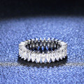 S925 Silver Full-Cut Moissanite Marquise Women's Stackable Ring Factory Direct Live-0-2