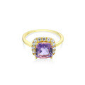 wholesale Metal full diamond minimalist style ring for women, simple elegant amethyst ring, popular jewelry drop shipping-0-4