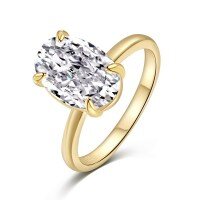 wholesale S925 Silver New Luxury INS Style Wedding Oval 8*12mm 8A Series Women's Ring Fashion High-End-R1420 White>9