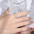 wholesale 18k Gold Plated Silver, New Ins Style D Color Moissanite Open Adjustable Ring for Women-0-3