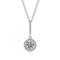 S925 Silver Pendant with 1-Carat Moissanite Necklace for Women-0-3