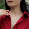 wholesale S925 Silver Moissanite Necklace, Summer Live Broadcast Hot-Selling Clavicle Chain, Light Luxury Niche-0-3