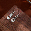 wholesale 925 Sterling Silver Freshwater Pearl Earrings, Light Luxury Advanced Sense Women's Long Earrings, Irish Celtic Knot Ear Accessories-0-3