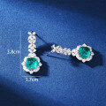 wholesale S925 sterling silver new emerald ice-cut gemstone earrings for women wholesale factory-0-3