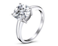 Sterling Silver S925 Classic Ladies' Shimmering Zirconia Proposal Ring, Final Sale.-N styles available [Clearance Sale with Free Shipping]  US Size 5