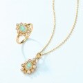 wholesale S925 sterling silver gold-plated Japanese and Korean lightweight luxury jewelry synthetic opal pendant choker necklace vintage style factory wholesale-0-4