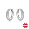 wholesale S925 Sterling Silver Double Row Diamond Inlaid Minimalist Fashion Ear Hoops,-0-12