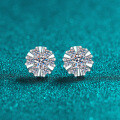 S925 Sterling Silver Moissanite Sunflower Earrings for Women-0-4