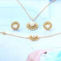 wholesale Retro 925  --- 

925 Sterling Silver Vintage Pearl Necklace Zircon Collarbone Chain Women's Earring Set Versatile-0-2