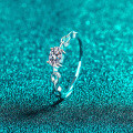 S925 Sterling Silver Moissanite Ring, Interlocking Oval Design, Delicate and Trendy-0-0