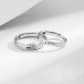wholesale 925 Sterling Silver One Kiss to Confirm the Relationship Couple Rings, His and Hers Matching Bands, Trendy Niche Design for 520 Festival Gift-0-2