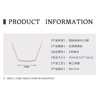 925 Silver 2-Carat Pink Diamond Invisible Necklace Mermaid's Tear Dopamine Pendant-Smile Necklace [K Gold]  925 Silver