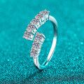 S925 Silver Moissanite Open Irregular Ring for Women-0-0