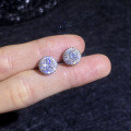 S925 Silver French Bubble Moissanite Earrings, Light Luxury Fashion Ear Studs-0-1