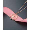 wholesale S925 silver rose gold-plated diamond-encrusted heart pendant necklace, NICEME romantic sweet Korean and Japanese style wholesale-0-2