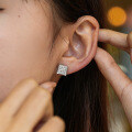 S925 Sterling Silver Rhombus Hip-hop Cubic Zirconia Stud Earrings-0-2