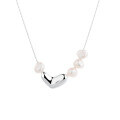 wholesale S925 Sterling Silver Trendy Versatile Ins Small Niche Design Pearl Heart Pendant Choker Necklace for Women-0-4