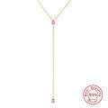 wholesale S925 Sterling Silver Y-Shape Diamond Accent Everyday Layering Collarbone Necklace-0-6