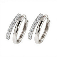 S925 Sterling Silver Moissanite Earrings with Natural Two-Tone Layered Sparkle, Classic and Light Luxury-White gold earrings