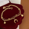 wholesale S925 Sterling Silver Red Deer New Full Body Star Moon Bracelet for Women, Delicate and Versatile, Light Luxury, Korean Style-0-0