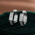 S925 Sterling Silver Moissanite Geometric Earrings for Men and Women-0-4