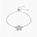 wholesale S925 Sterling Silver Diamond-Encrusted Adjustable Beaded Plum Blossom Bracelet for Women Fashion Jewelry Wholesale and Dropshipping-0-0