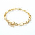 wholesale S925 silver exaggerated and unique trendy geometric irregular women's bracelet with inlaid diamonds, exquisite jewelry source manufacturer-0-1