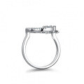 Silver Moissanite Ring Princess Crown Star Moon-0-3