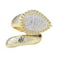 wholesale S925 Silver New Bohemian Style Simulated Diamond Snake-shaped Adjustable Ring for Women-0-4