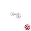 wholesale S925 Sterling Silver Classic Diamond-Studded Flat Head Threaded Ear Cartilage Piercing Earrings-0-6